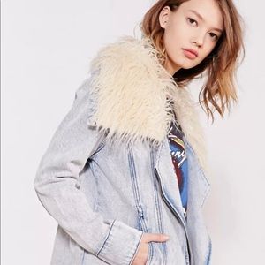 Somedays Lovin Scando Jacket denim faux fur